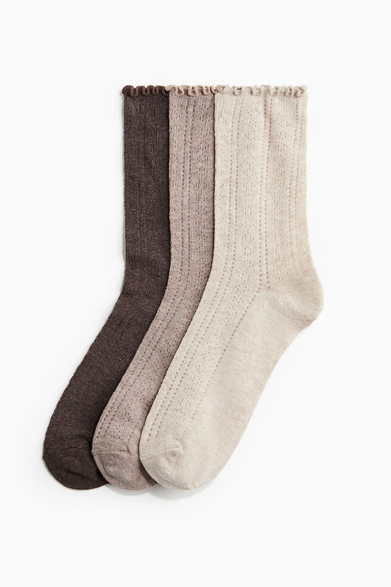3-pack Pointelle-Knit Socks