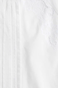 Linen-Blend Blouse with Eyelet Embroidery