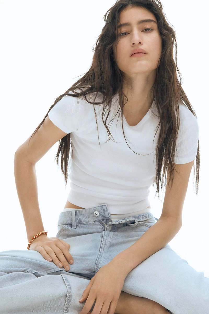 T-shirt côtelé