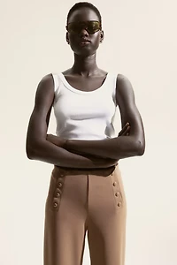 Button-front Pants