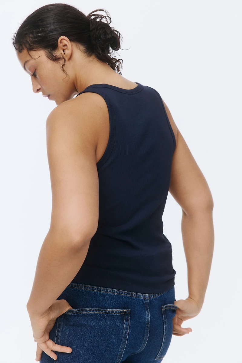 Ribbed Cotton Tank Top