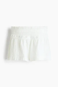 Smocked-Waist Mini Shorts