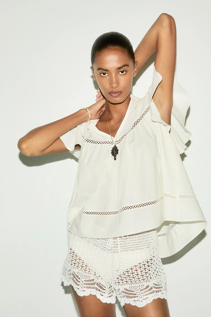 Dobby-Weave Blouse