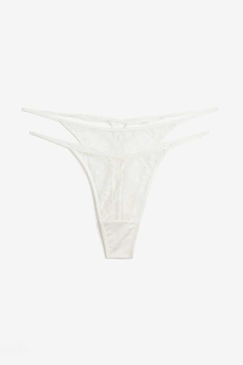 Lot de 2 culottes Thong en dentelle