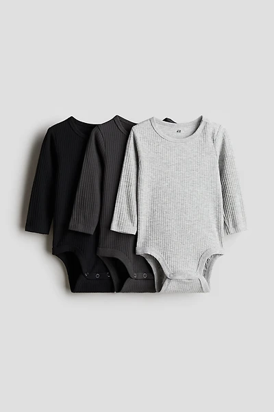 3-pack Ribbed Bodysuits