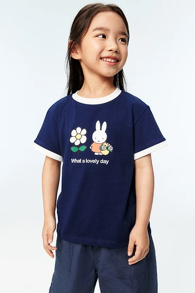 Cotton T-Shirt with Printed Motif