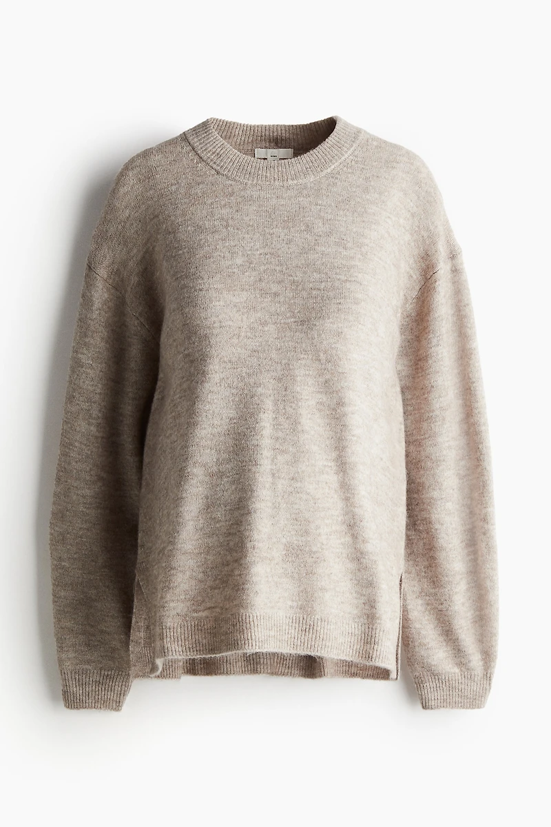 MAMA Slit-Hem Sweater