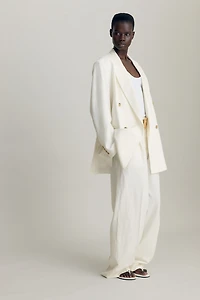 Pantalon en lin mélangé avec ceinture