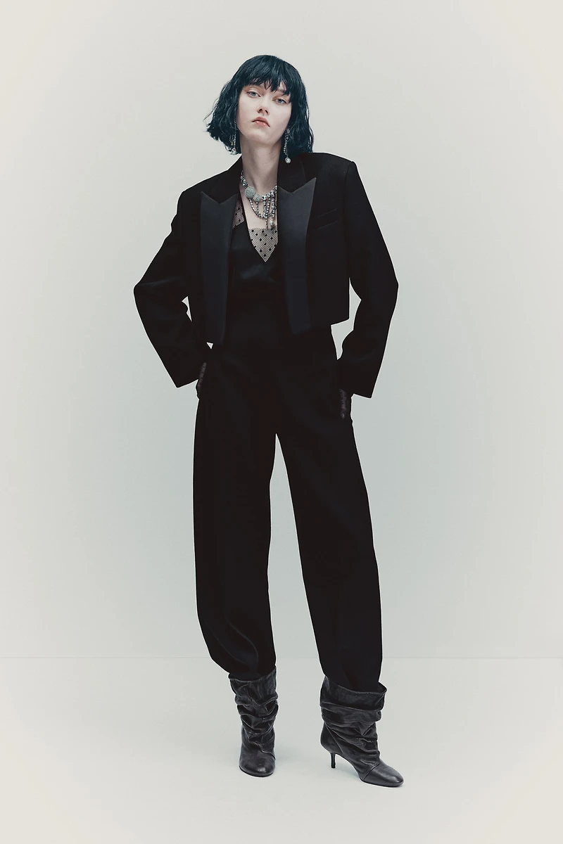 Pantalon en laine avec fentes