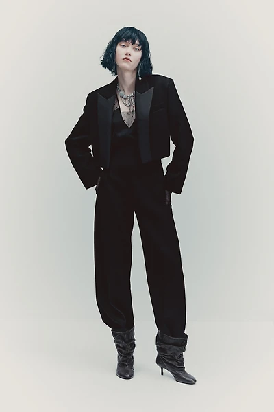 Pantalon en laine avec fentes