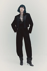 Pantalon en laine avec fentes