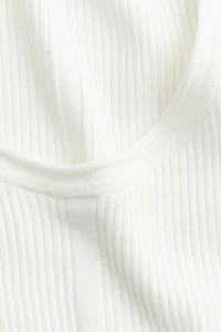 Rib-knit Low-back Top