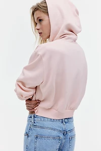 Short Hooded Sweatshirt Jacket