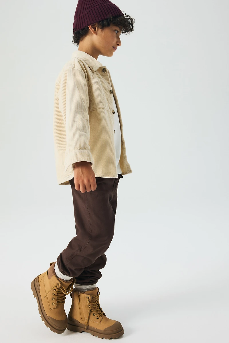 Pantalon de jogging en sergé à doublure jersey