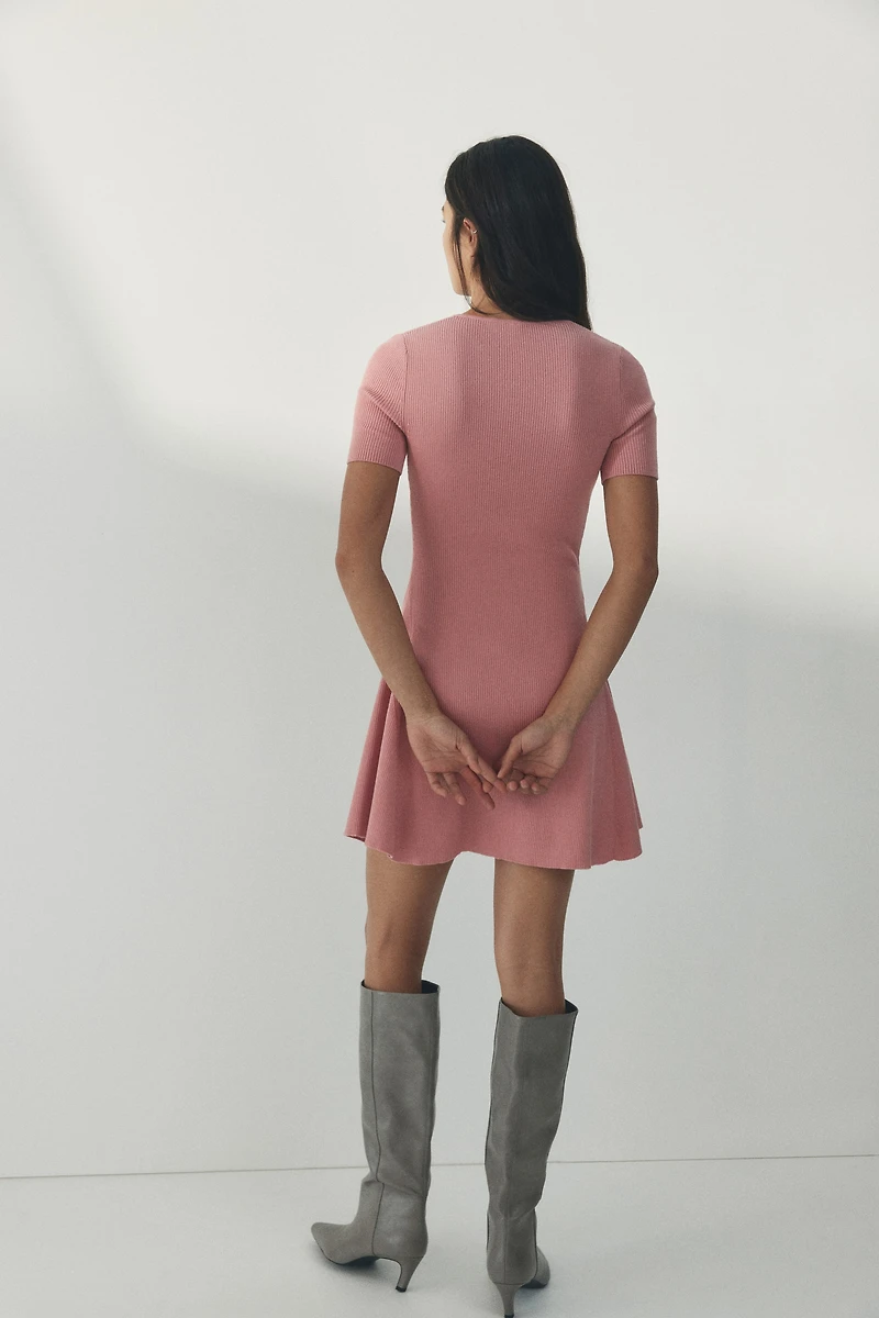 Minirobe en tricot côtelé