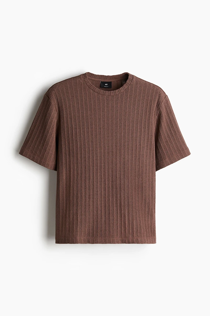 Regular Fit Crochet-Look T-Shirt