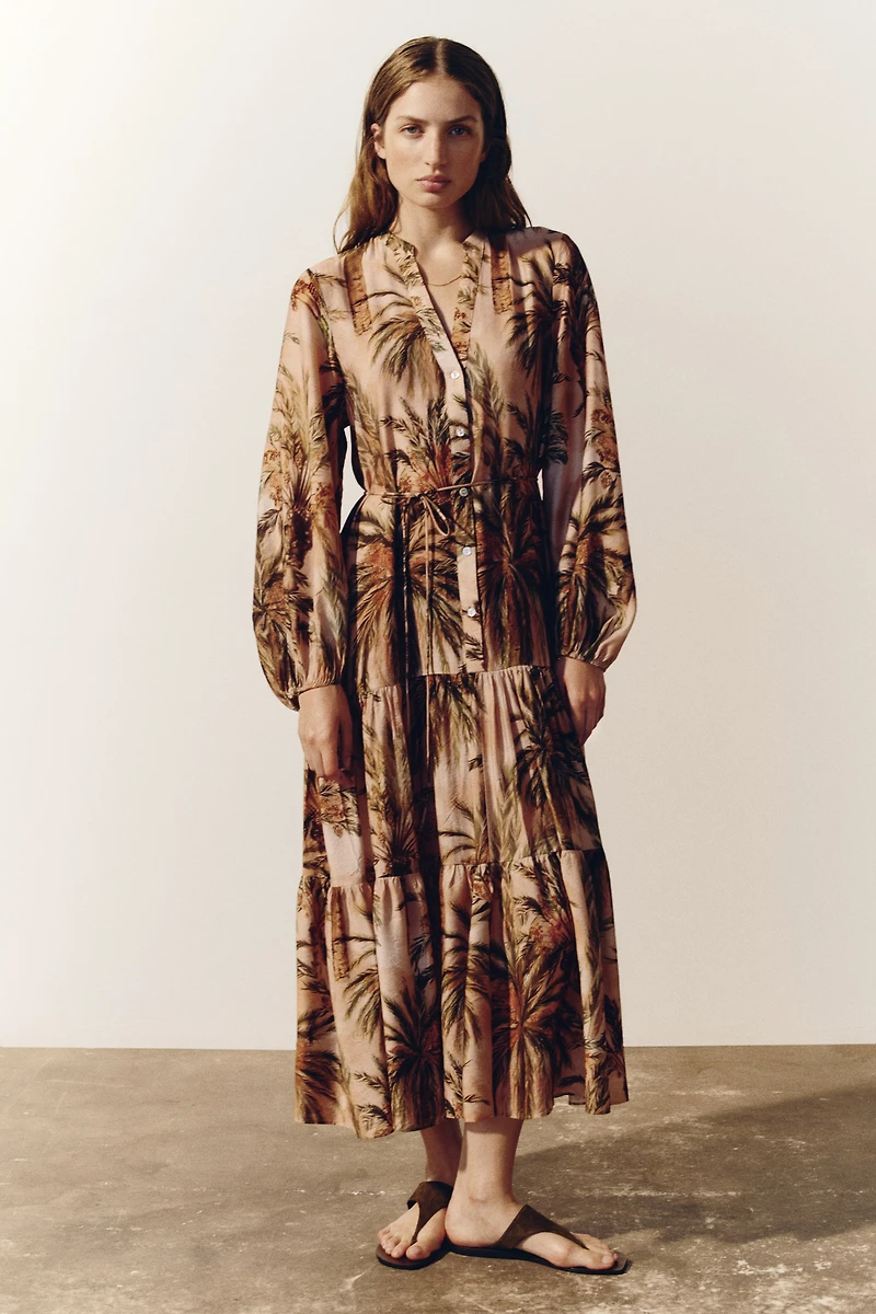 Printed Tiered Dress
