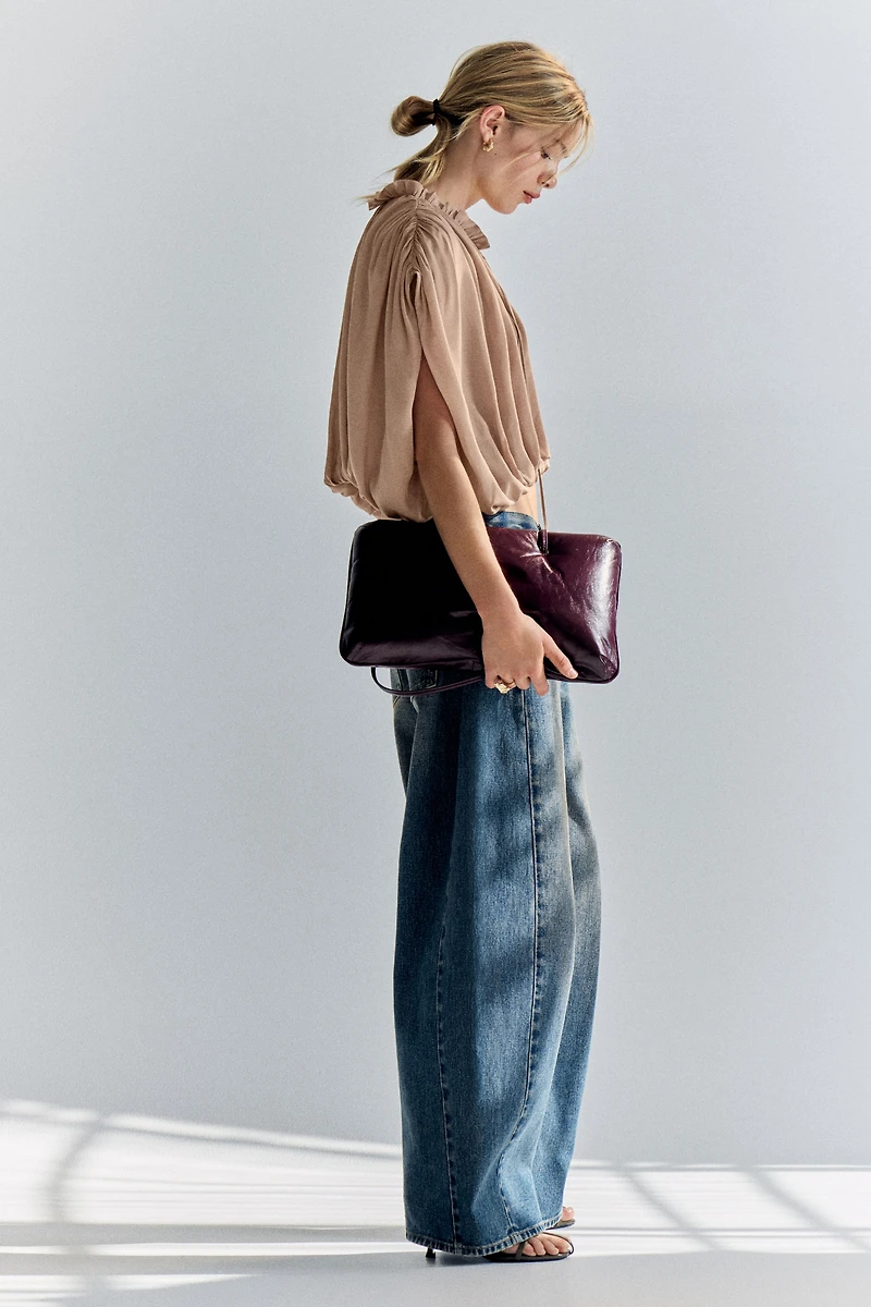 Oversized Bubble-Hem Blouse