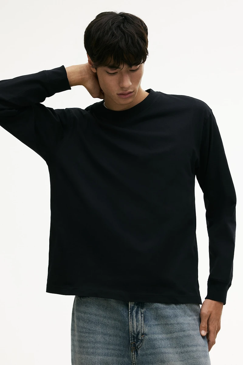 Loose-Fit Long-Sleeved Jersey Shirt