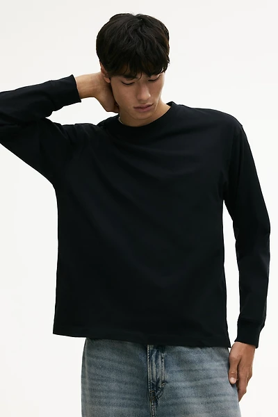 Loose-Fit Long-Sleeved Jersey Shirt