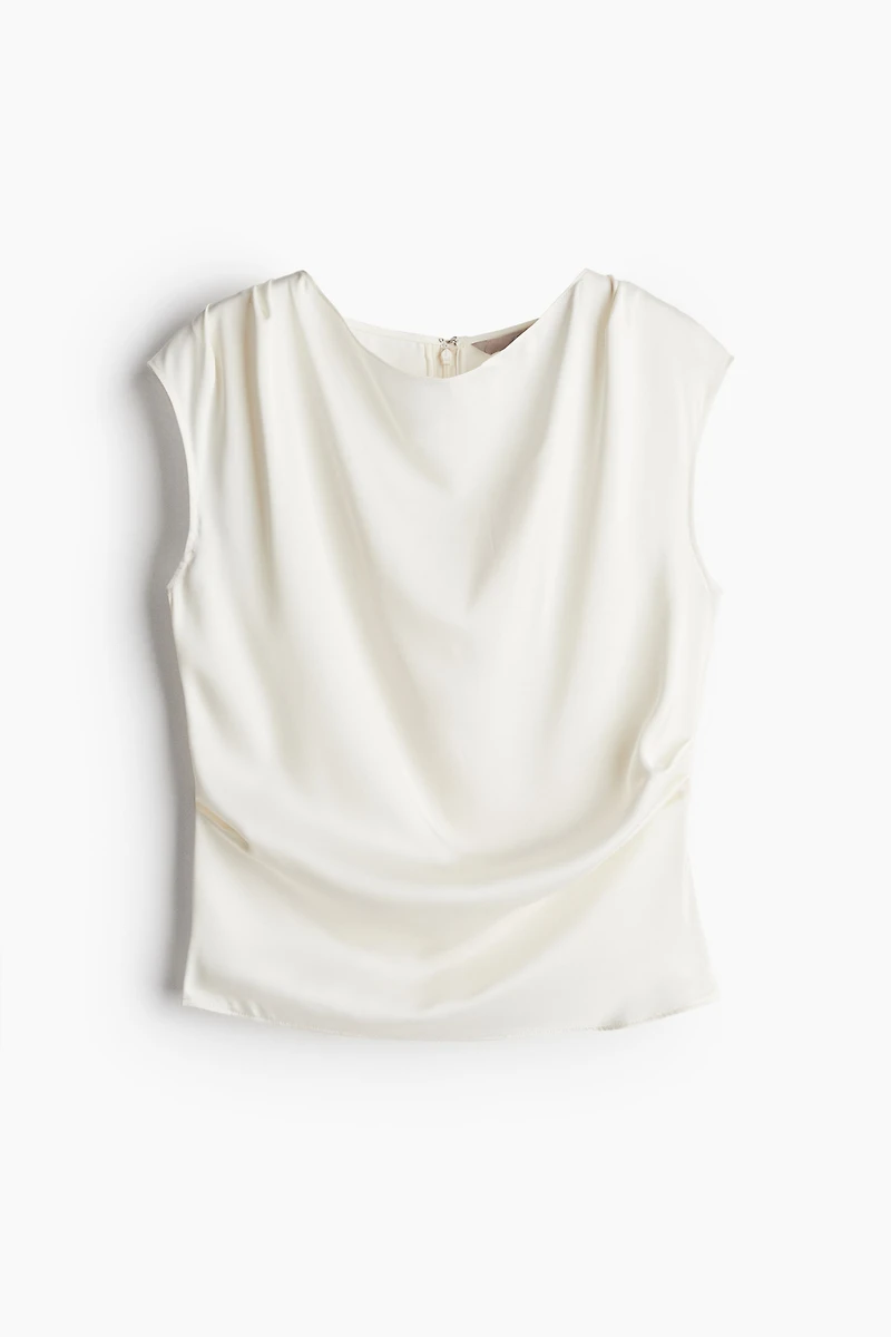 Haut en satin à effet drapé