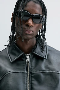 Veste classique en tissu enduit