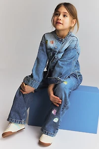 Embroidered-Motif Denim Jacket