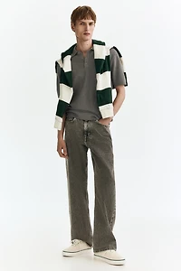 Regular Fit Textured-Knit Polo Shirt