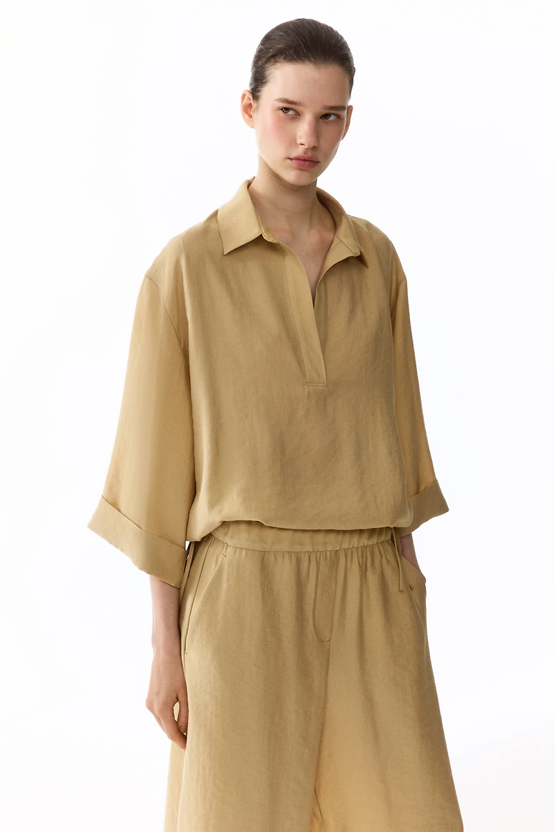Oversized Lyocell-blend Blouse