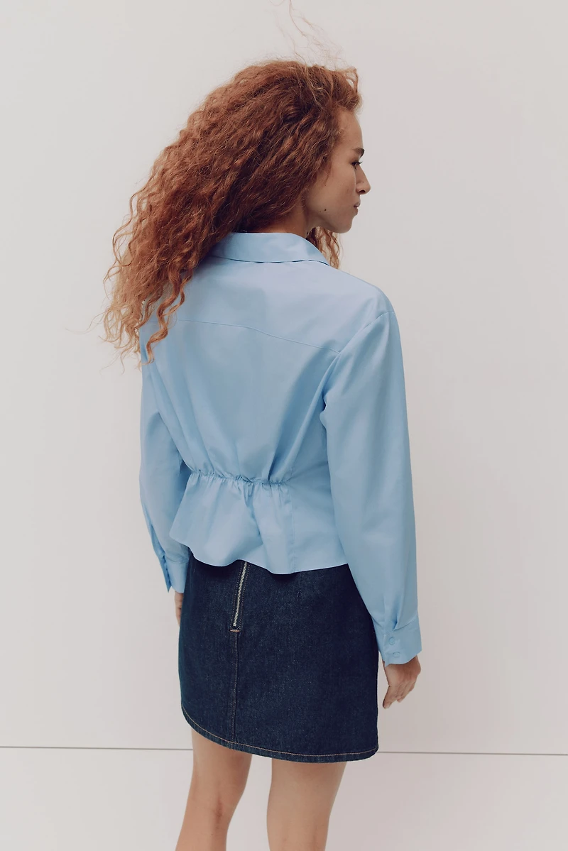 Tapered-Waist Poplin Shirt