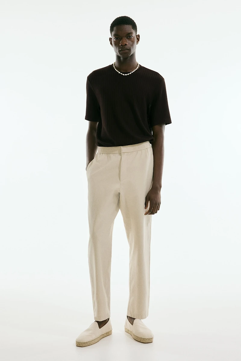 Regular Fit Rib-knit T-shirt