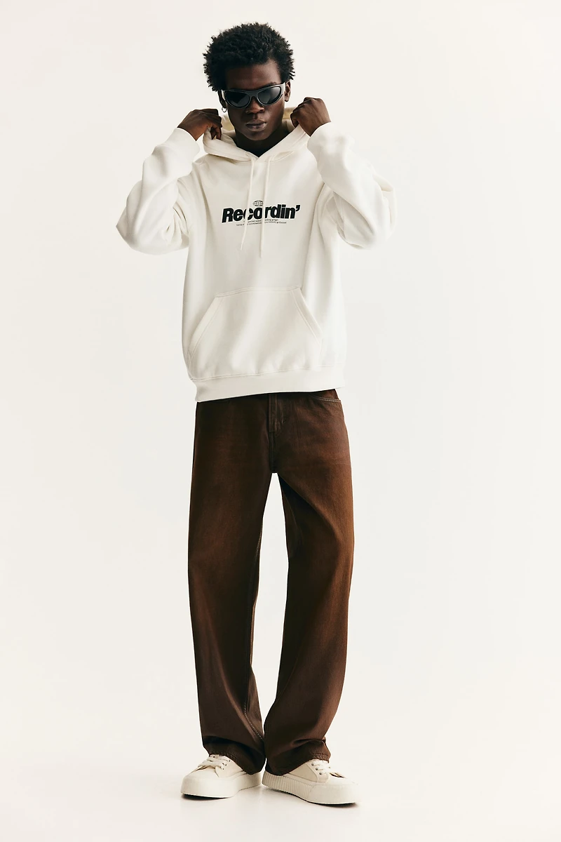 Loose Fit Printed Hoodie