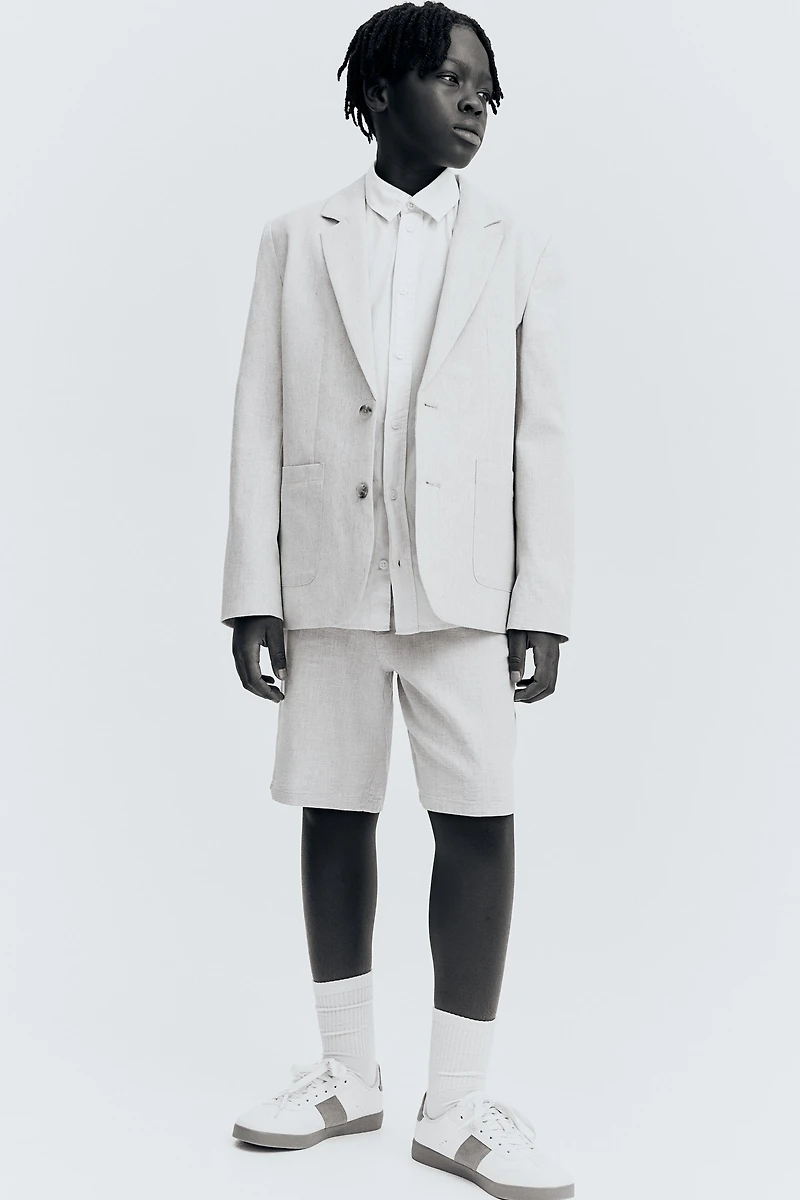 Linen-Blend Shorts