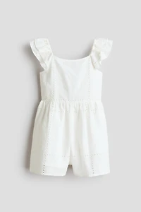 Cotton Jumpsuit with Eyelet Embroidery