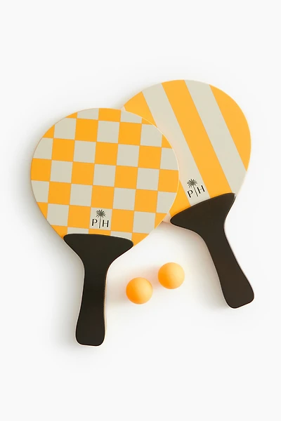 Wooden Beach Tennis Set
