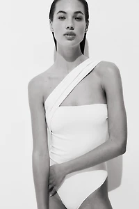 Padded-Cup One-Shoulder Swimsuit