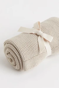 Moss-Stitched Cotton Baby Blanket