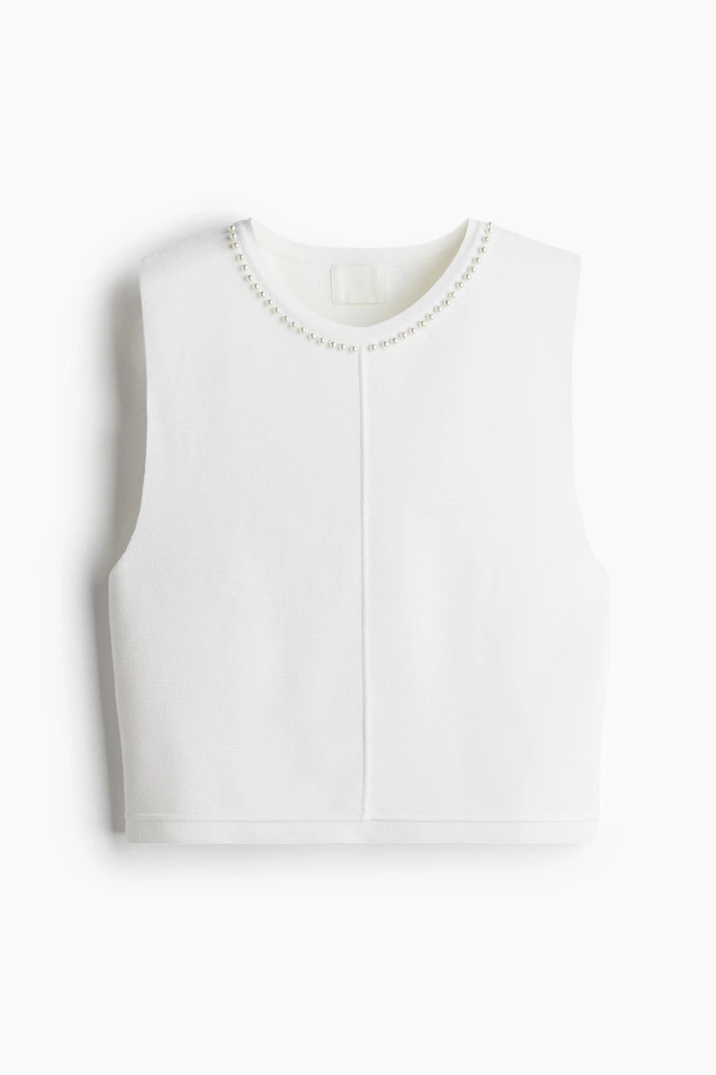 Camisole avec perles de fantaisie