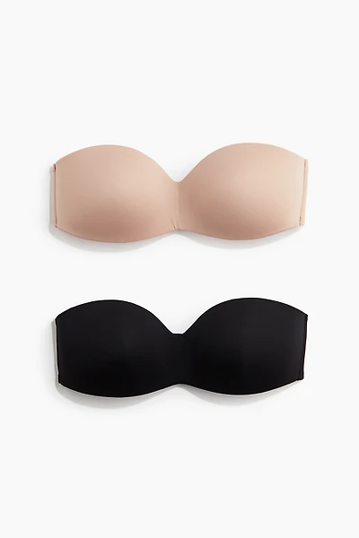 Lot de 2 soutiens-gorge bandeau en microfibre