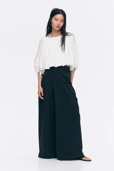 Oversized Tie-Detail Blouse