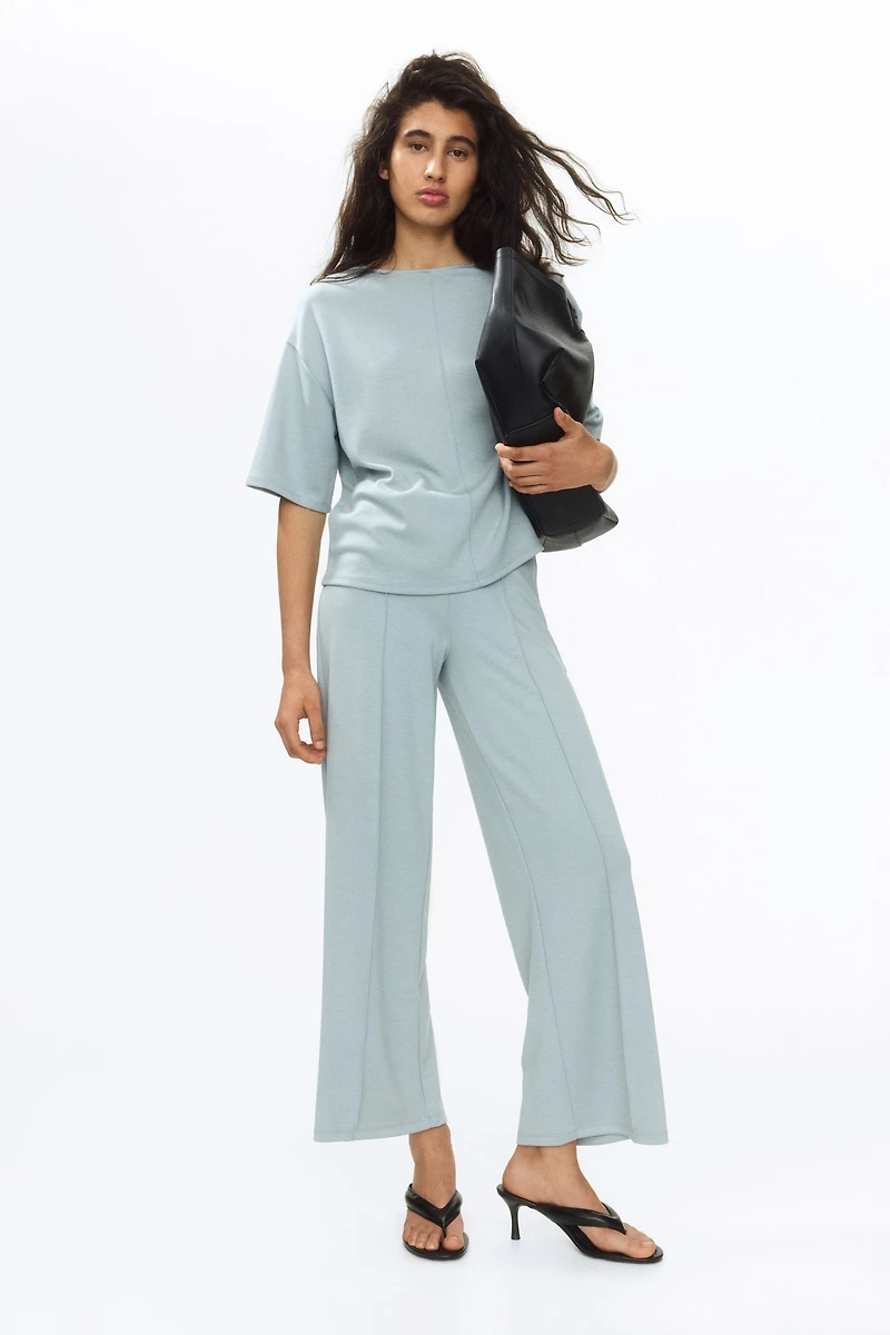 Crease-Front Jersey Pants