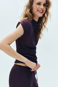 Sheer Mock Turtleneck Top