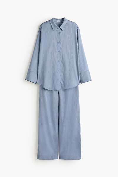 Striped Lyocell Satin Pajamas