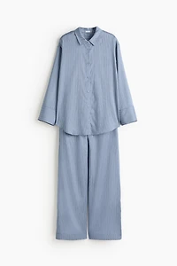 Striped Lyocell Satin Pajamas