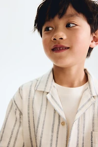 Chemise en coton mélangé à col cubain