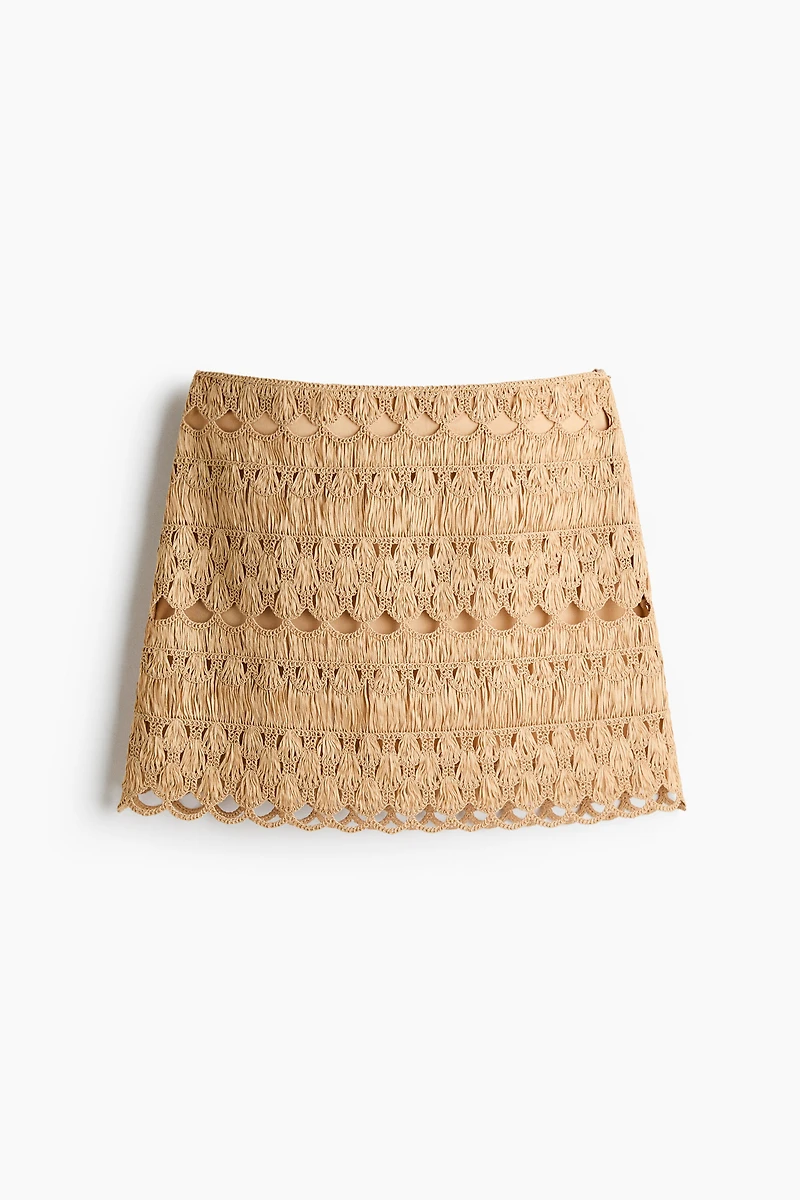 Crochet-Look Mini Skirt