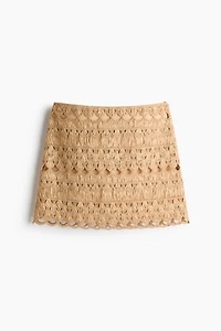 Crochet-Look Mini Skirt