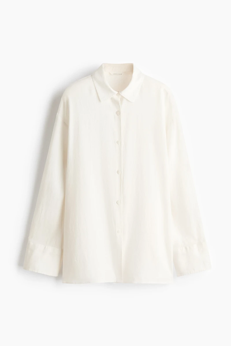 Chemise ample en lin mélangé