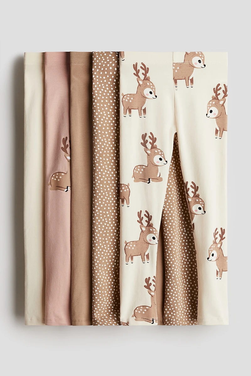 Lot de 5 leggings en coton