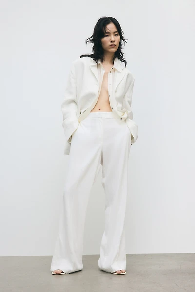 Bootcut Linen-Blend Pants